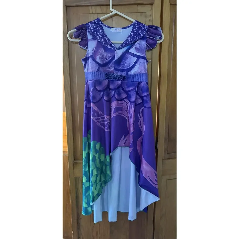 Disney Descendants Mal Dragon Scales Dress Costume Size 7-8(130)